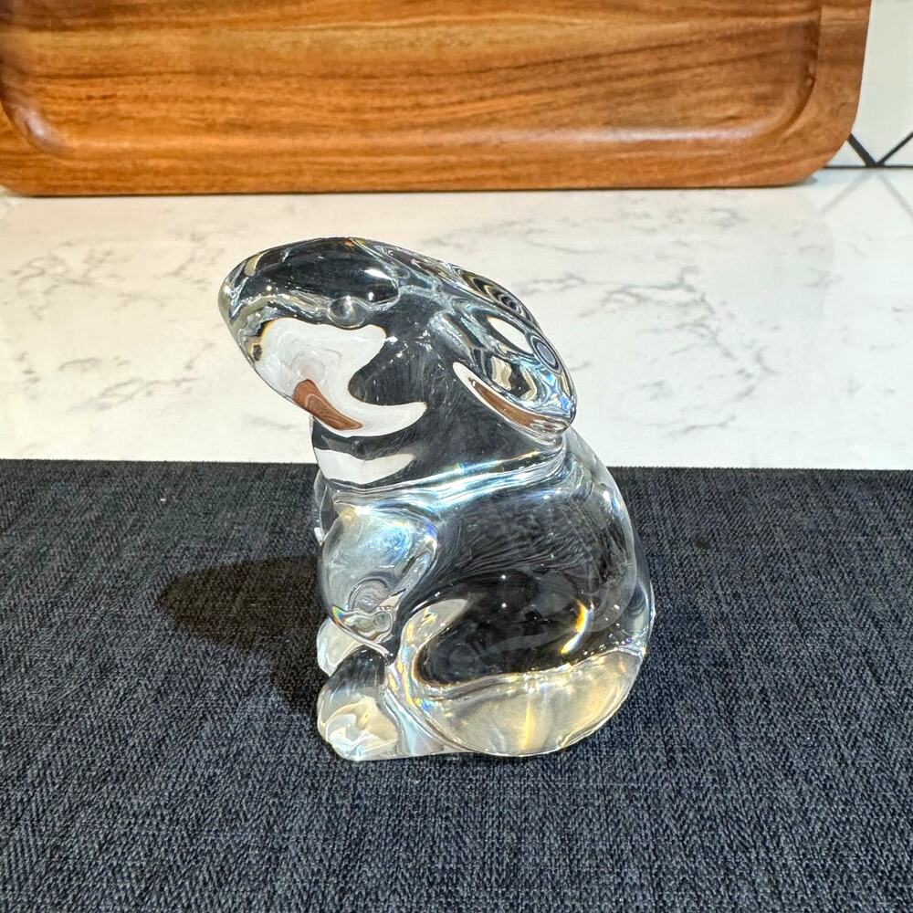 vintage Baccarat Crystal Sitting Rabbit Bunny Figurine paperweight shelf decor